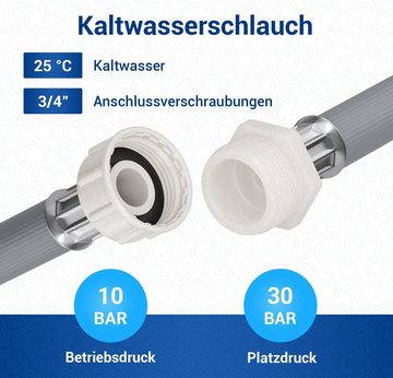 VIOKS Zulaufschlauch Verlängerung Typ 3/4" IG x AG 1,5m 25°C, Zubehör für Waschmaschine, Geschirrspüler