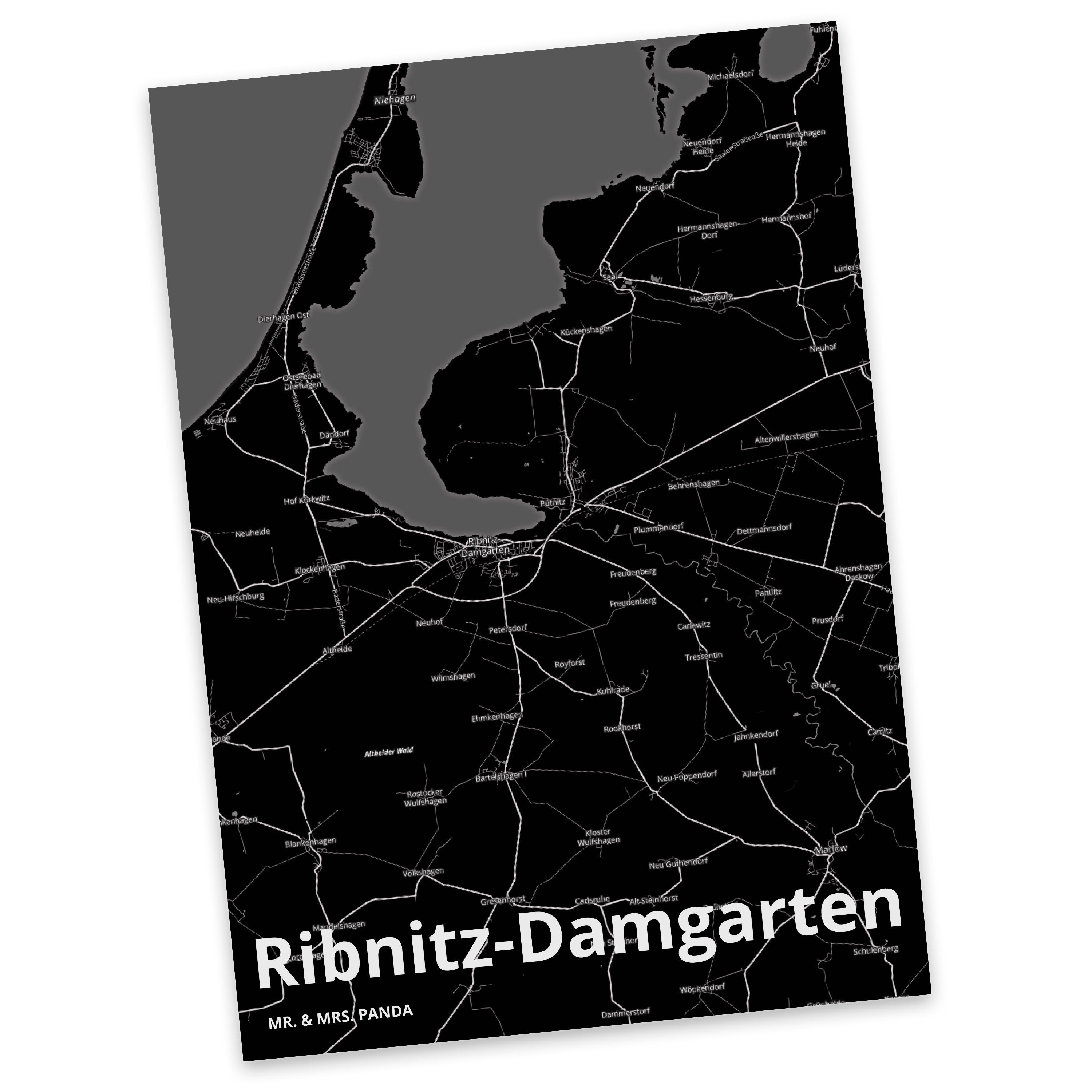 Ribnitz-Damgarten & Postkarte Mrs. Grußkarte, Geburtstagskarte Einladung, - Geschenk, Mr. Panda