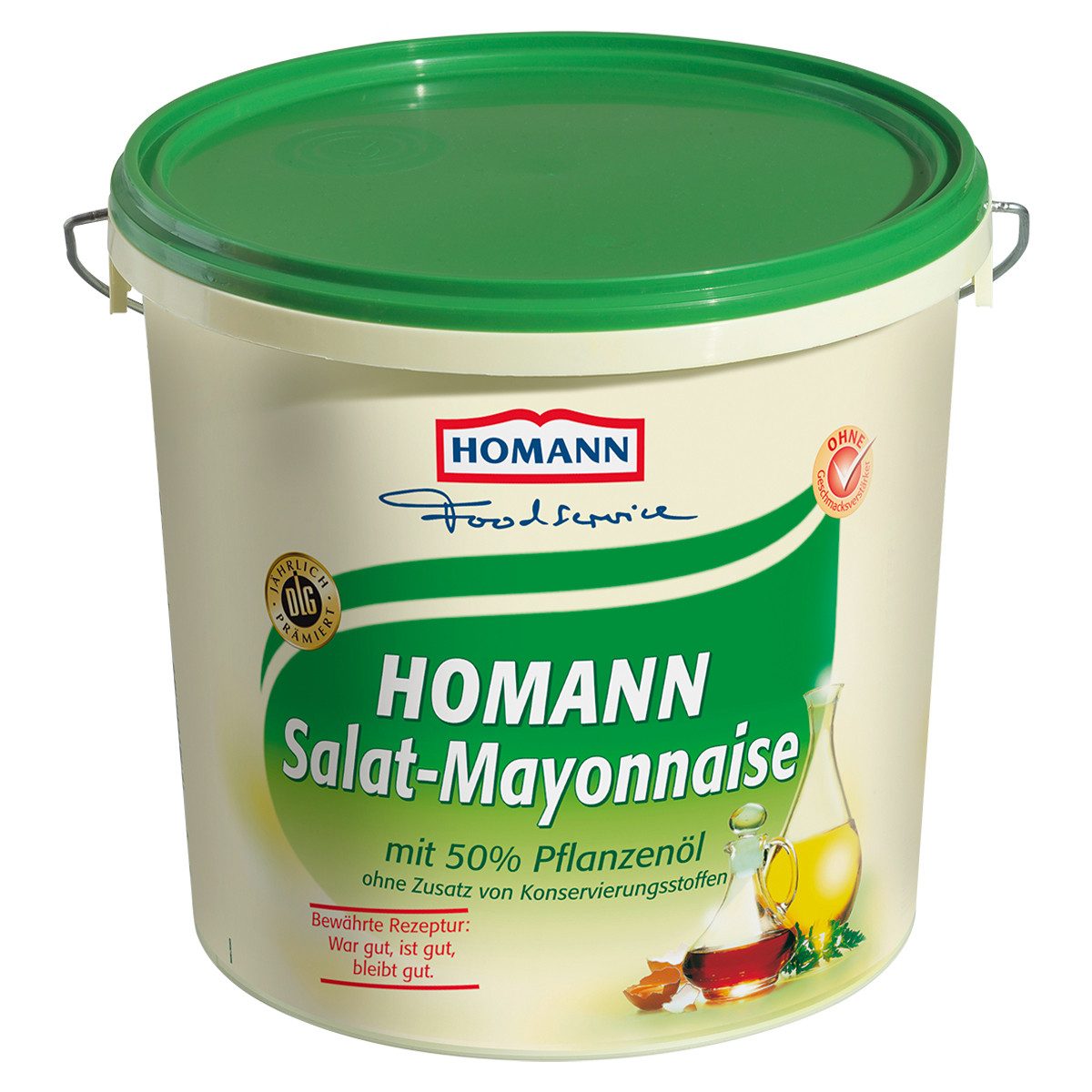 Homann Saucen, Homann Salat Mayonnaise fein cremig mit 50 Prozent Oel im Eimer 10kg