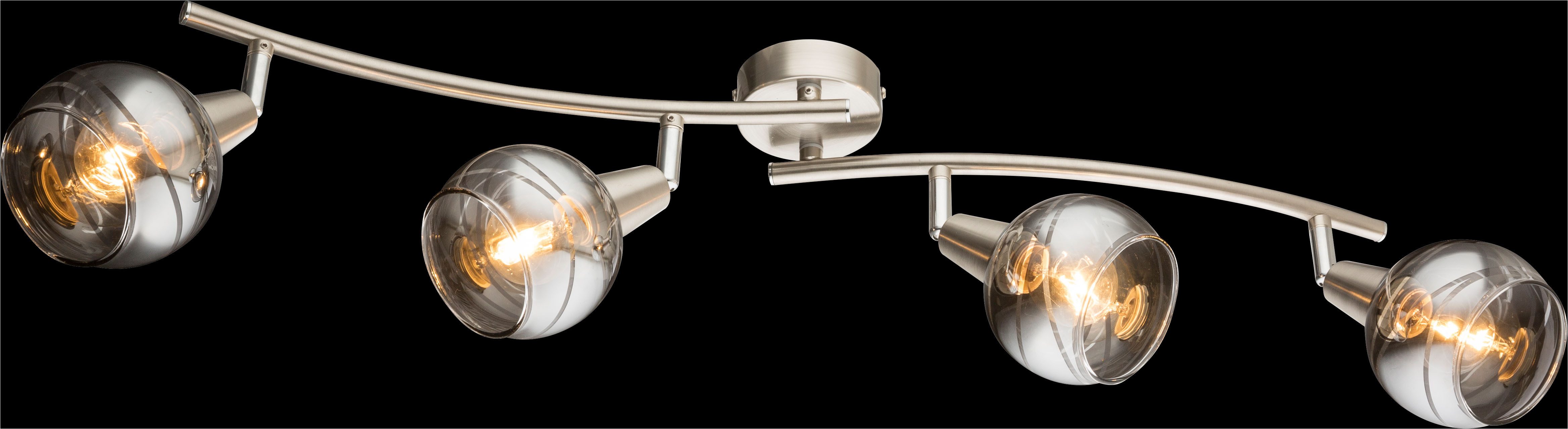 GLOBO LIGHTING LED Deckenstrahler ROMAN, Leuchtmittel wechselbar, Warmweiß, Deckenspot/Nickel/beweglich/LxBxH: 700x315x210mm