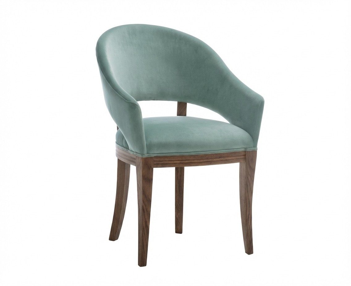 JVmoebel Esszimmerstuhl Küchenstuhl Grau Polsterstuhl aus Massivholz für Esszimmer, Made in Europe