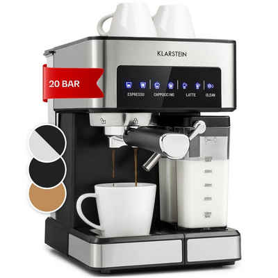 Klarstein Espressomaschine Arabica Comfort, 1.8l Kaffeekanne, Gemahlener Kaffee und Pads: 2-in-1- Nutzung zum flexiblen Gebrauch