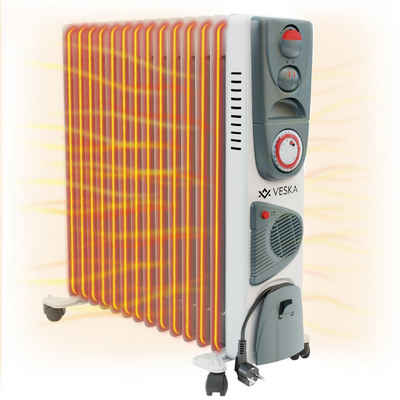 VESKA Heizkörper Elektroheizung 2900W Öl Radiator Elektro Heizung mit 24h Timer, Heizlüfter, Abschaltautomatik, 2500/2900 Watt