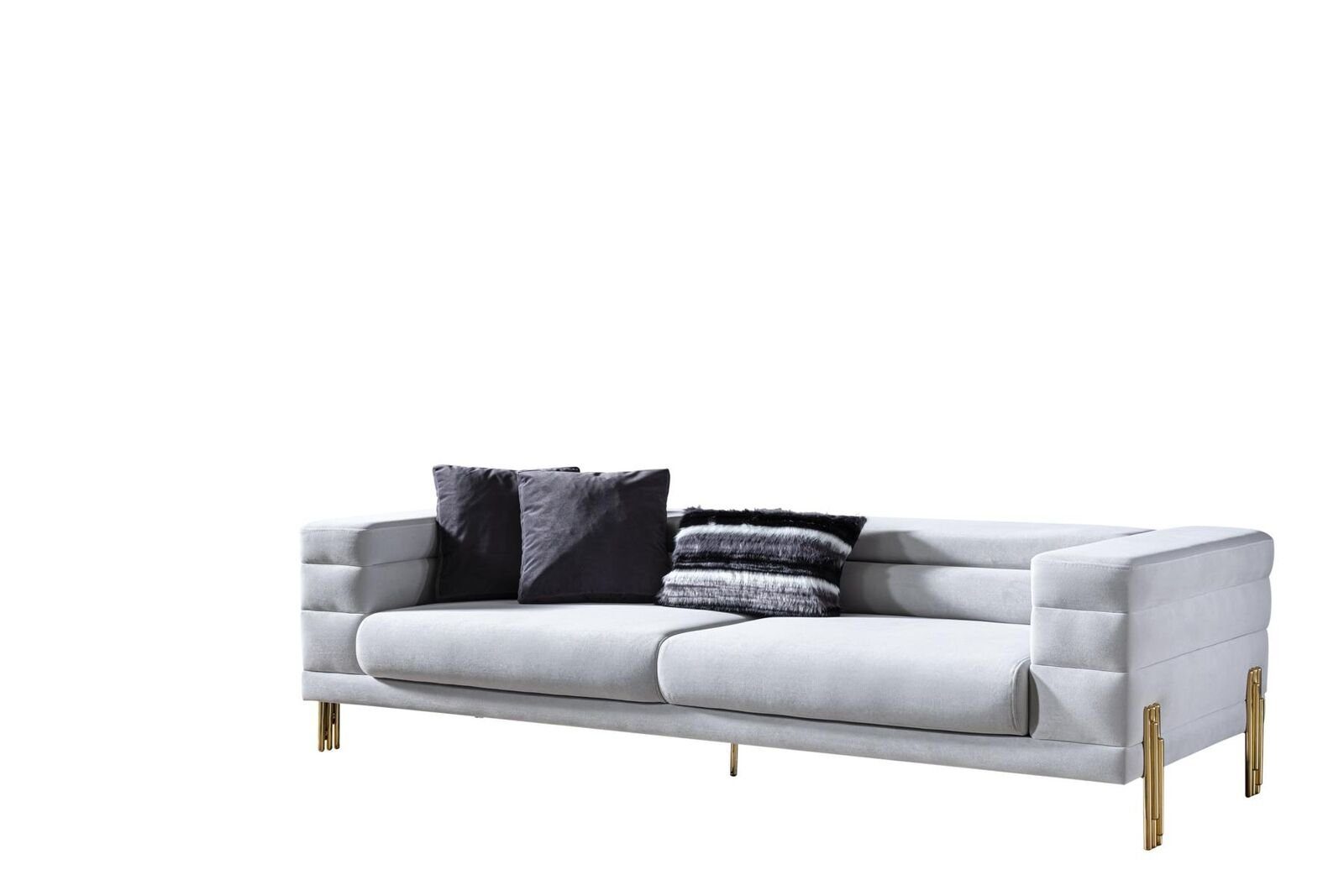 JVmoebel Sofa Viersitzer Sofa 4 Sitzer Sofas Stoff Weiß Wohnzimmer Luxus Modern, 1 Teile, Made in Europa
