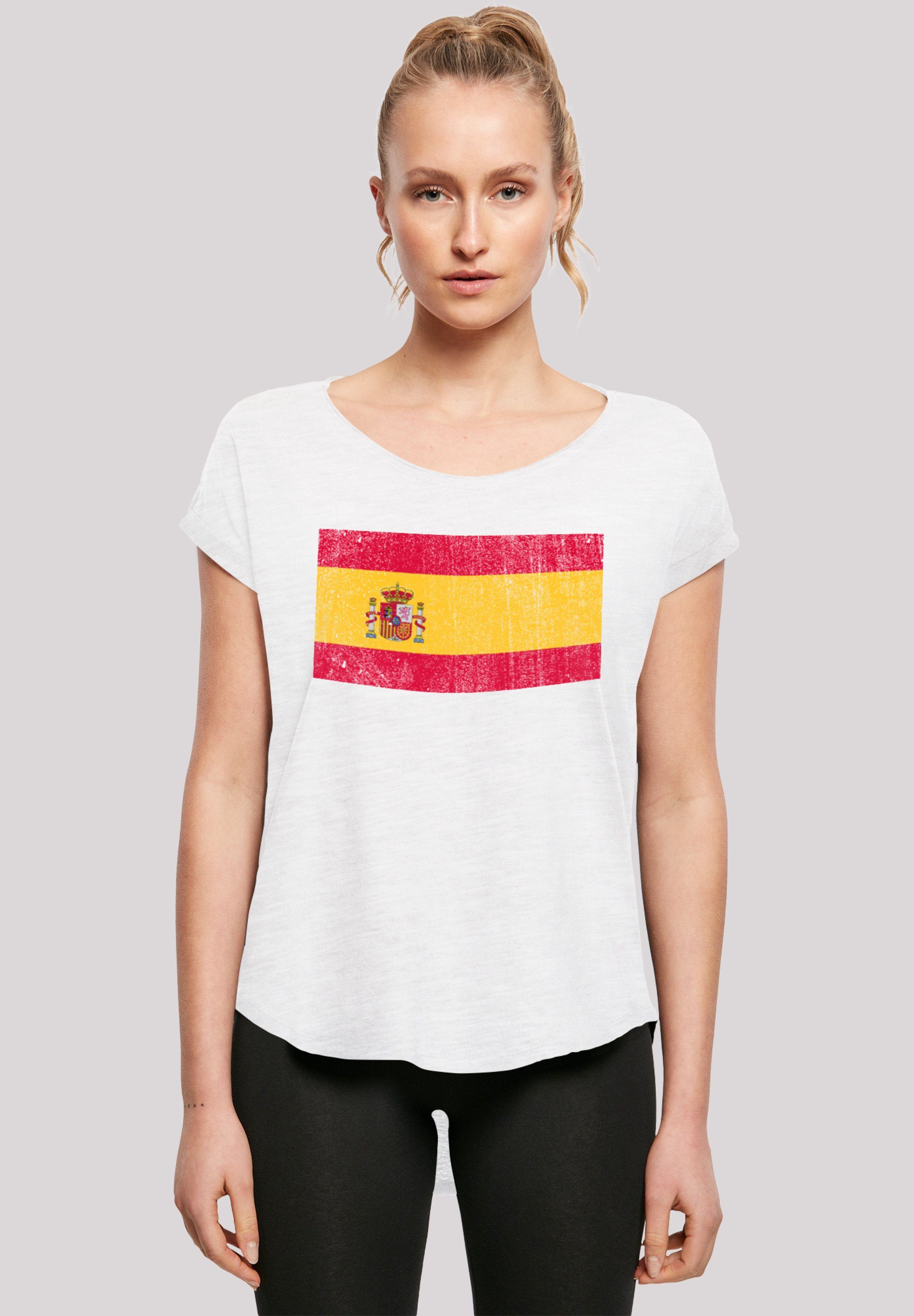 distressed Flagge F4NT4STIC T-Shirt Spain Spanien Print