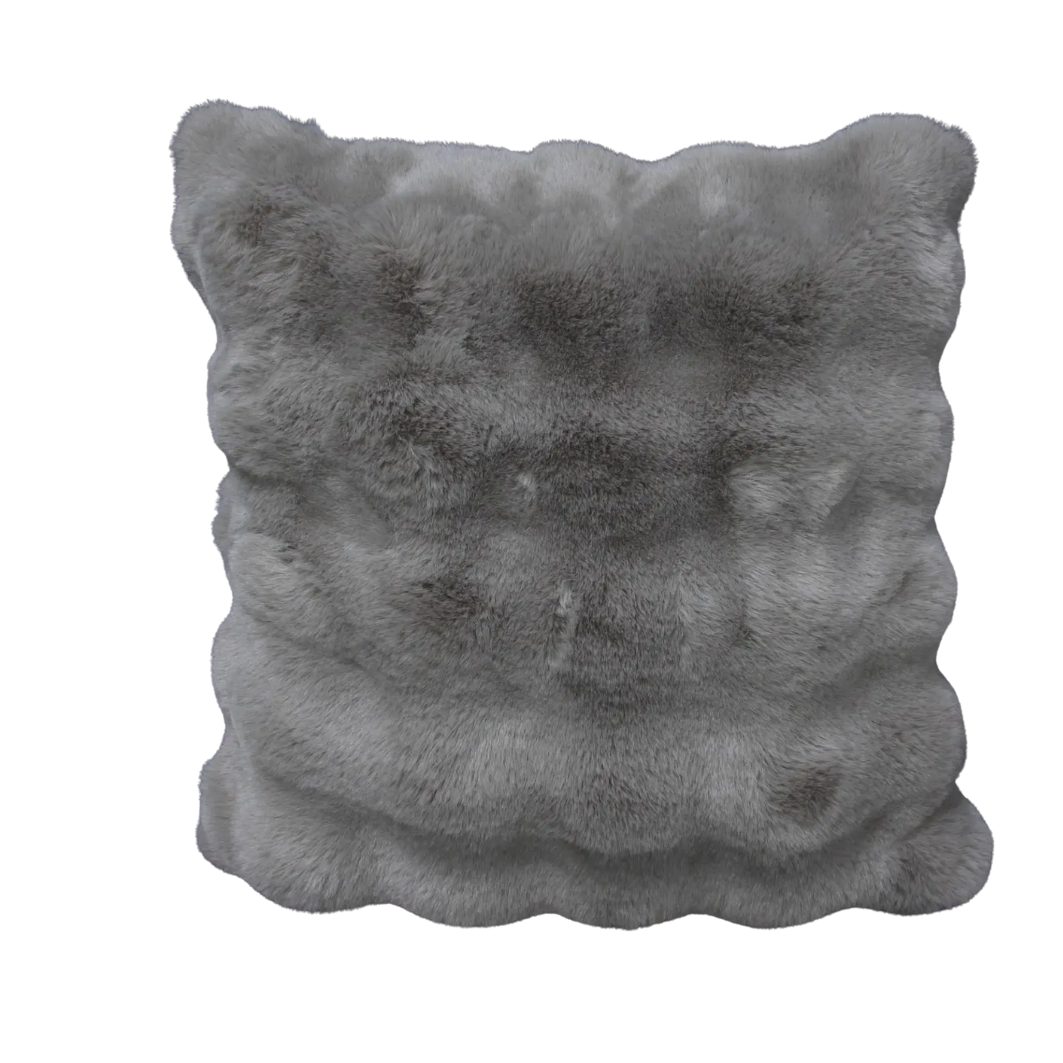 Home-trends24.de Kissenhülle Fell Kissen Deko Kunstfell Plüsch Sofa Creme Taupe Bezug 45x45 cm