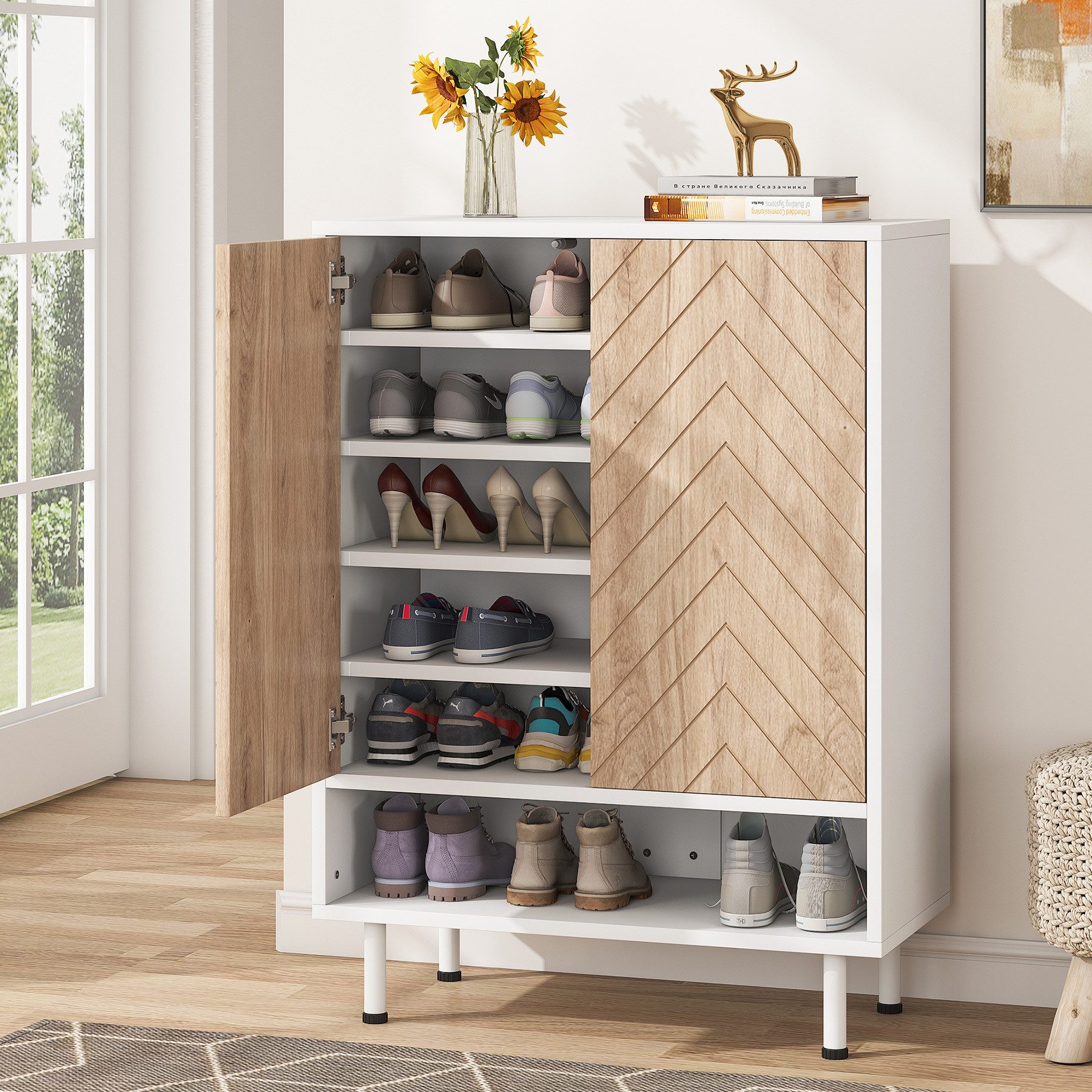 Tribesigns Schuhschrank Moderner 6-stöckiger Schuhschrank mit günstig online kaufen