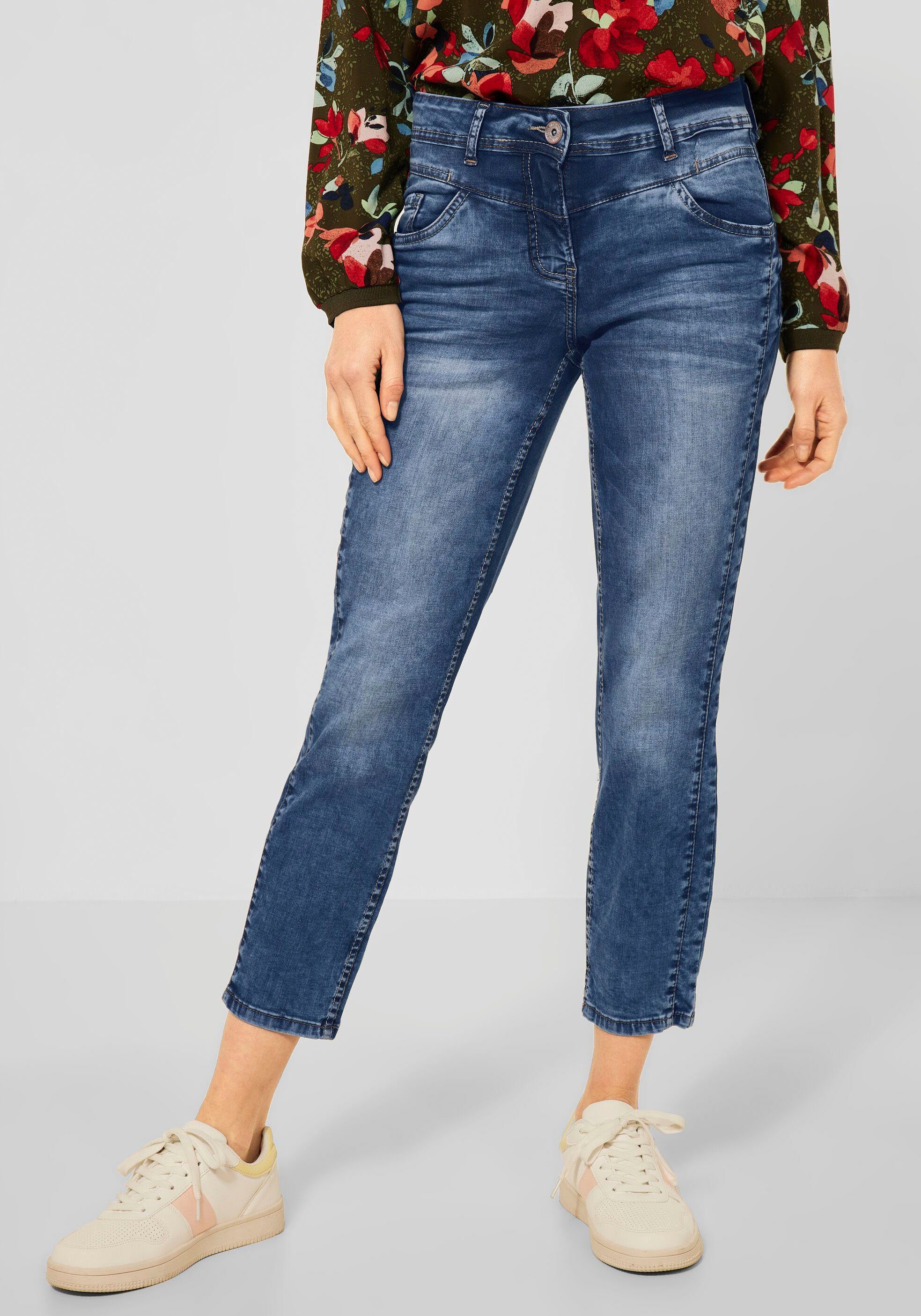 Damen Jeans Cecil Loose-fit-Jeans Style Scarlett in mittelblauer Waschung