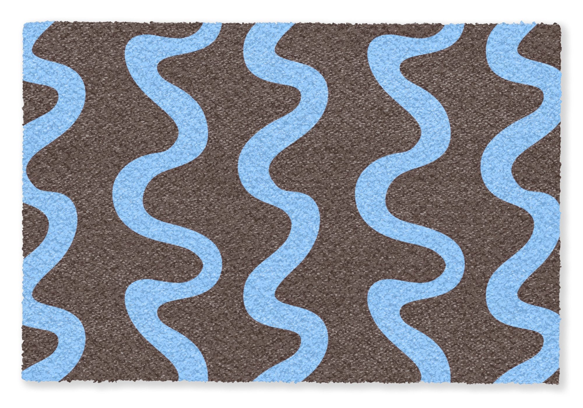MuchoWow Fußmatte Sich windende Linien - Blau - Braun - Minimalistisch, Rechteckig, innen Schmutzfangmatte, Tür, Schmutzfänger Flur, Teppich 60x40 cm