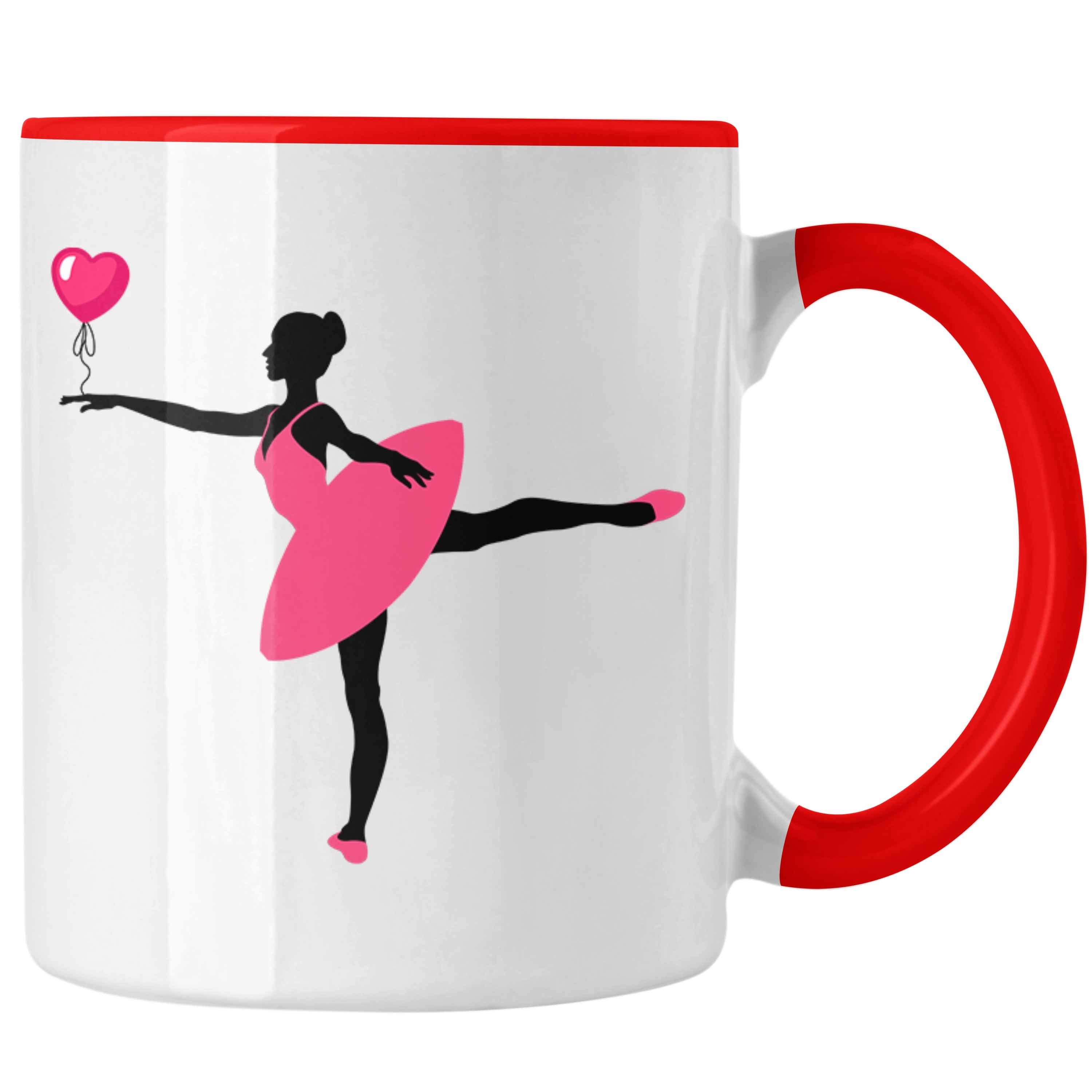 Trendation Tasse Trendation - Ballett Ballerina Tasse Mädchen Geschenk Lehrer Frauen Balett Geschenkidee Kaffeetasse Rot