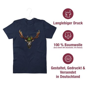 Shirtracer T-Shirt Jagdhirsch Hirsch Jäger Jägerin Geschenk Mode für Oktoberfest Herren