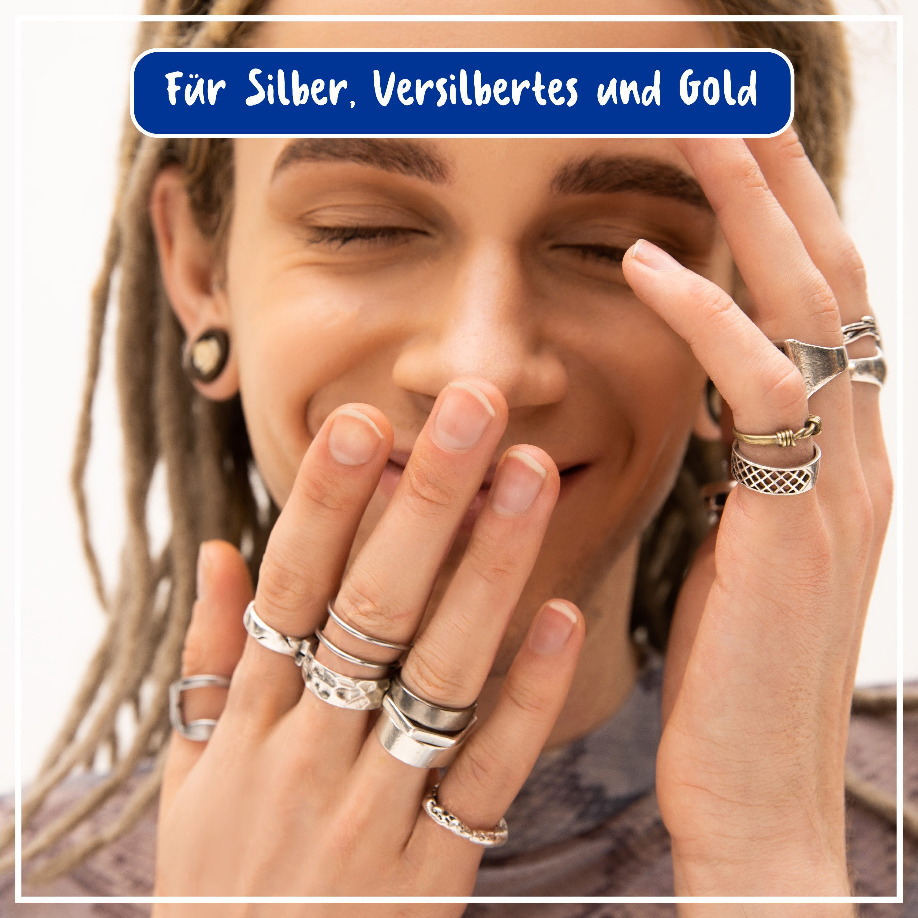 poliboy Silber Gold Bad - mit praktischem Tauchkorb - 375 ml Schmuckreiniger (verleiht neuen Hochglanz und reinigt selbstständig - Made in Germany)