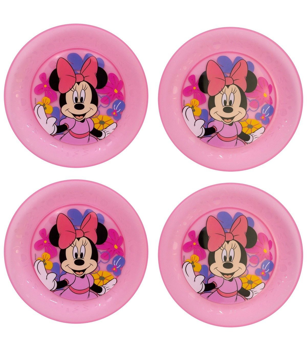 Disney Minnie Mouse Teller Kinder Teller Set 4 teilig geeignet für Mikrowelle und Spülmaschine, (4 St)