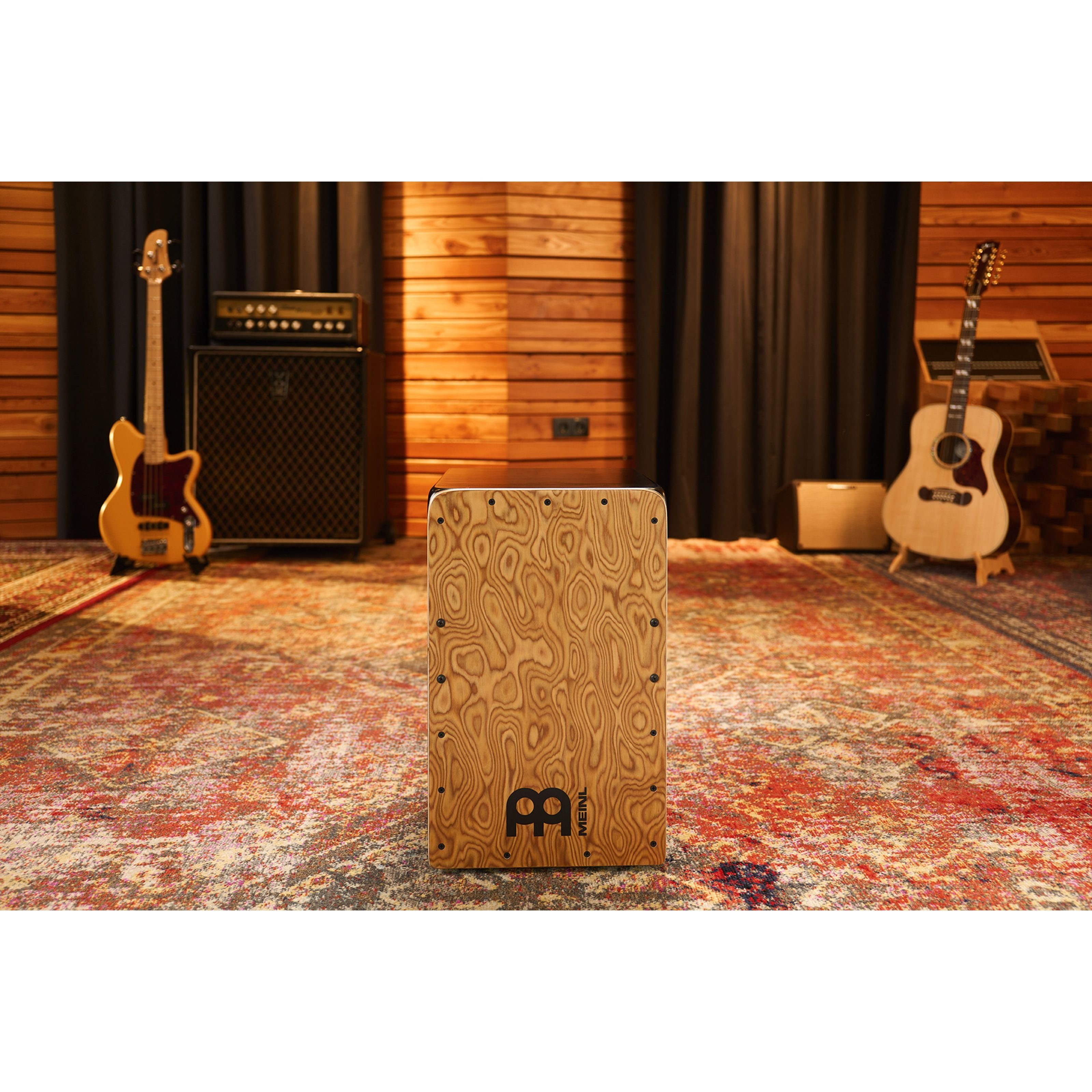 Meinl Percussion Cajon, Percussion, Cajons, PWCP100MB Pickup Woodcraft Cajon Makah Burl - Cajon