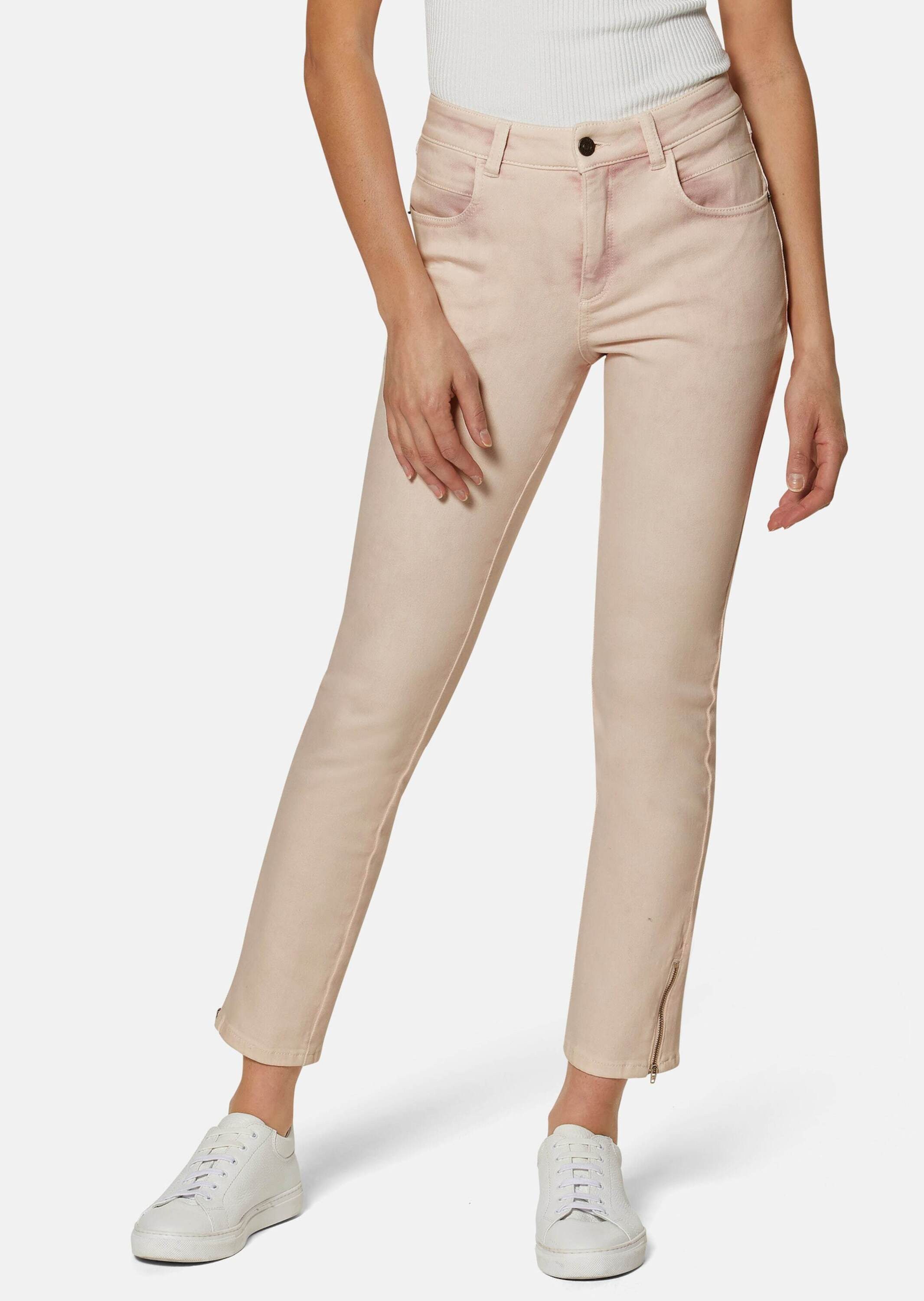 Gerade Jeans Schmale Jeans mit Batik-Effekt
