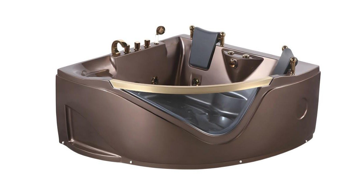Xlmoebel Whirlpool-Badewanne XLMOEBEL Hydromassage Whirlwanne in Braun, freistehend aus Acryl, Made in Europa