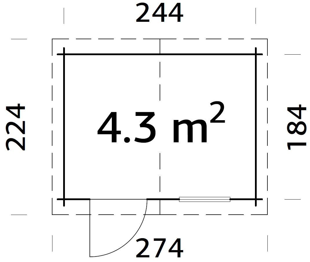 Aktion 260x200 Holzhaus, naturbelassen 9 Gartenhaus BxT: Palmako cm