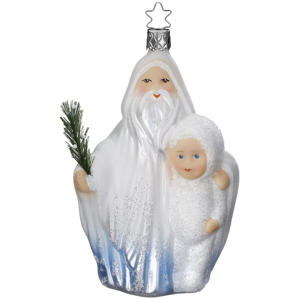 Christbaumschmuck Gevatter Mein handbemalt mundgeblasen, (1-tlg), INGE-GLAS® Schnee