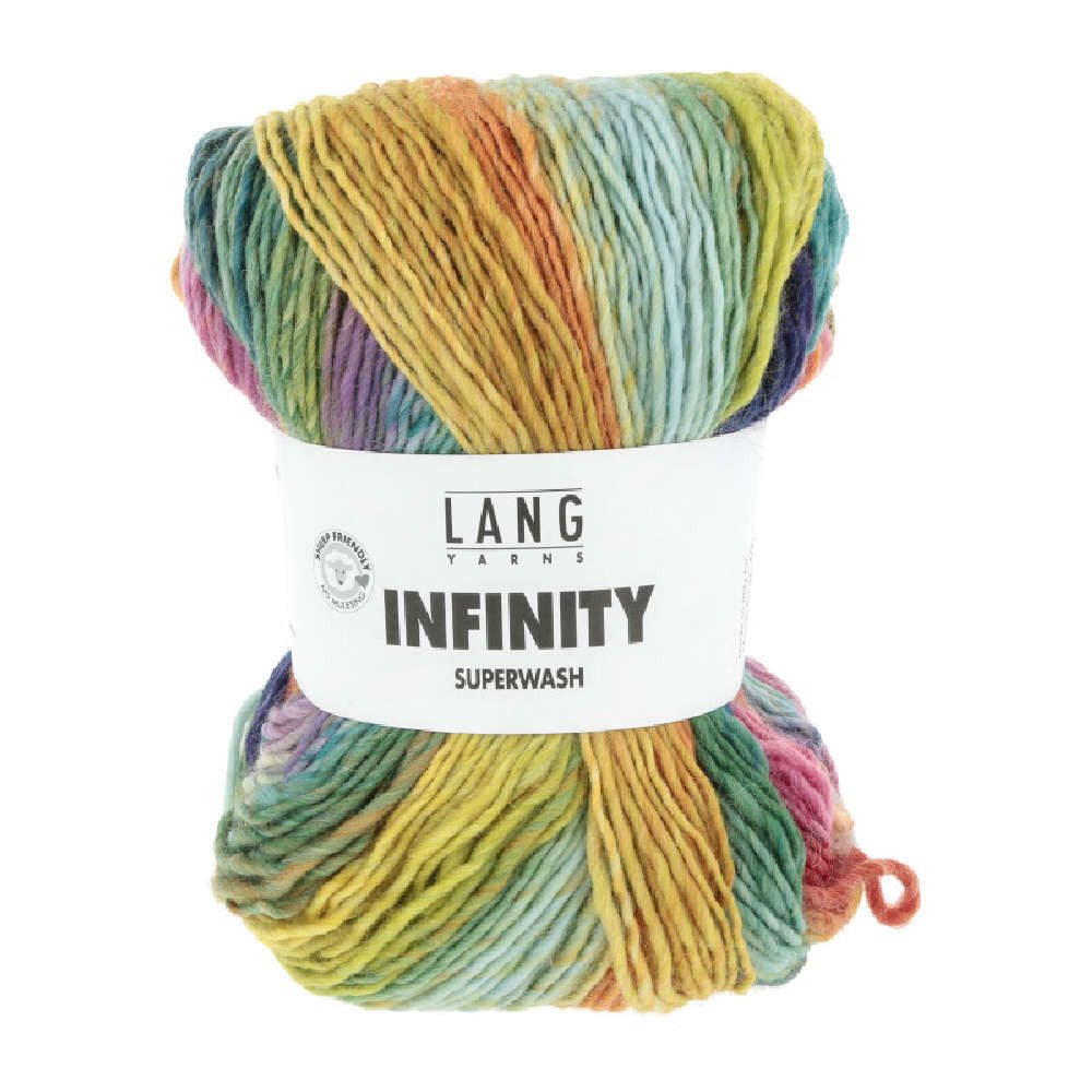 LANG YARNS INFINITY Häkelwolle, 260 m (100 Gramm), Merinowolle mit unregelmaßigen Farbverläufen mulesingfrei