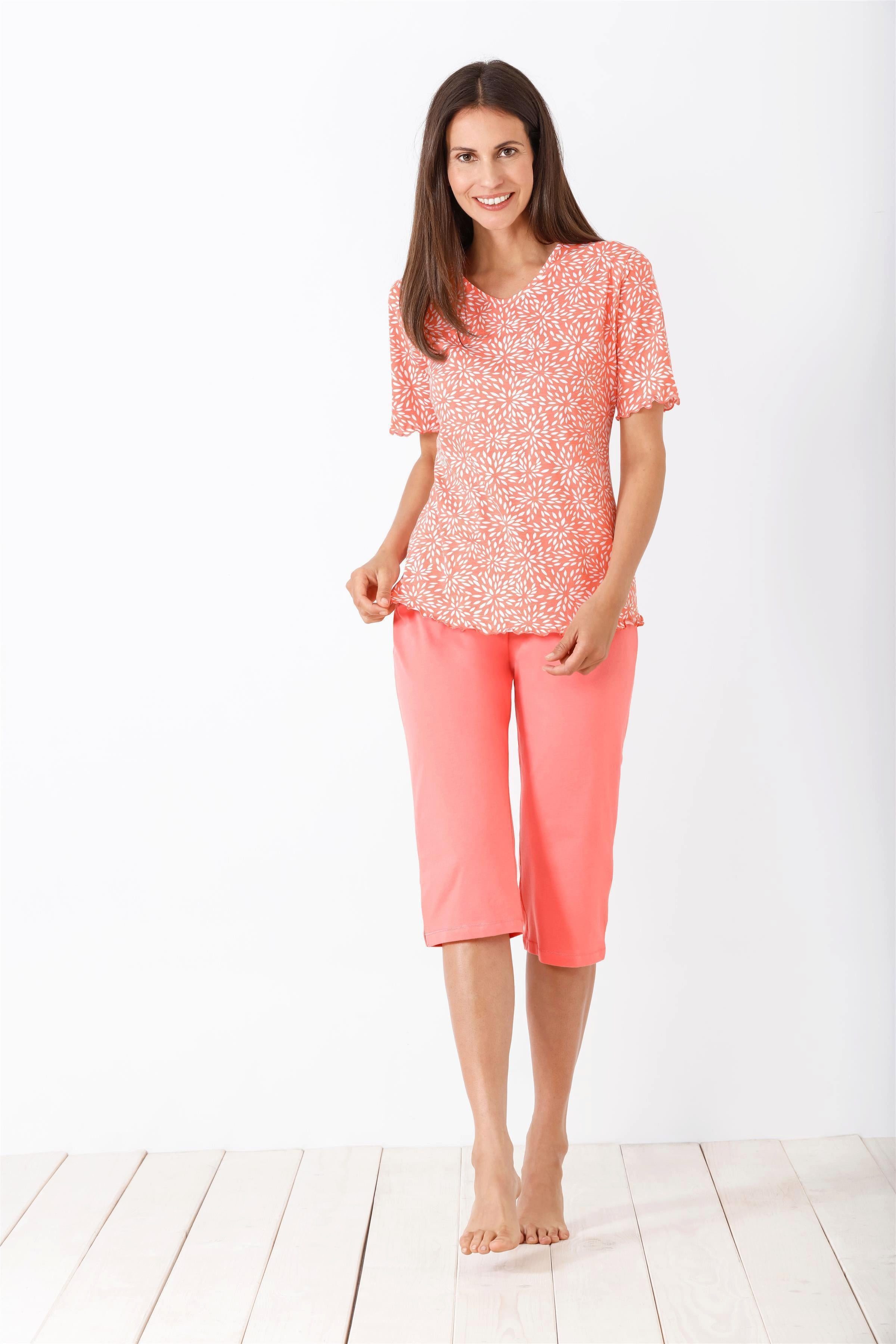 Hajo 5-Pocket-Hose Damen Capri-Schlafanzug, Premium Cotton günstig online kaufen