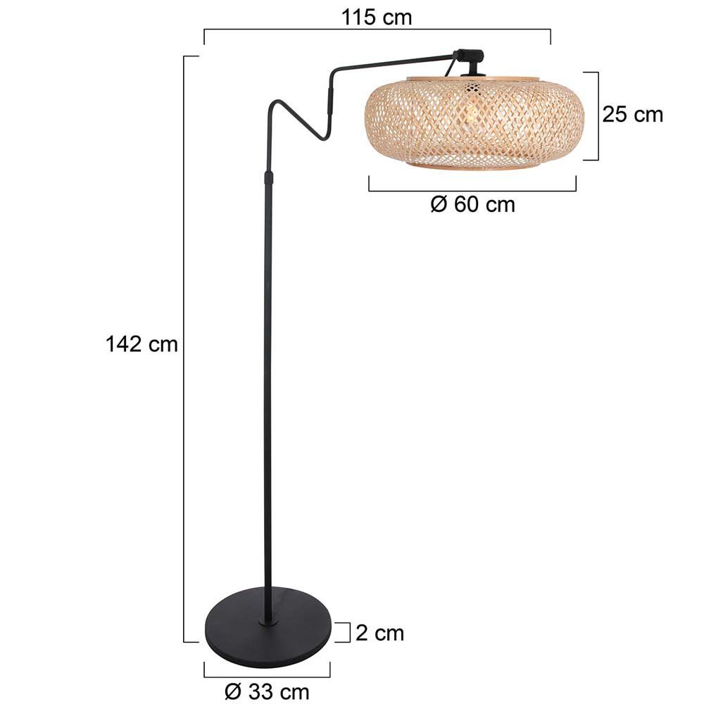 Stehleuchte LIGHTING Stehlampe, Schlafzimmerlampe Wohnzimmerleuchte Steinhauer Bambus Standlampe