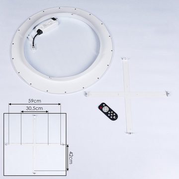 hofstein Panel »Corti« LED Panel dimmbare aus Metall in weiß, CCT 2700-6500 Kelvin, rundes Deckenpanel mit Ø57, 5cm, Fernbedienung dimmbar, 4700 Lumen