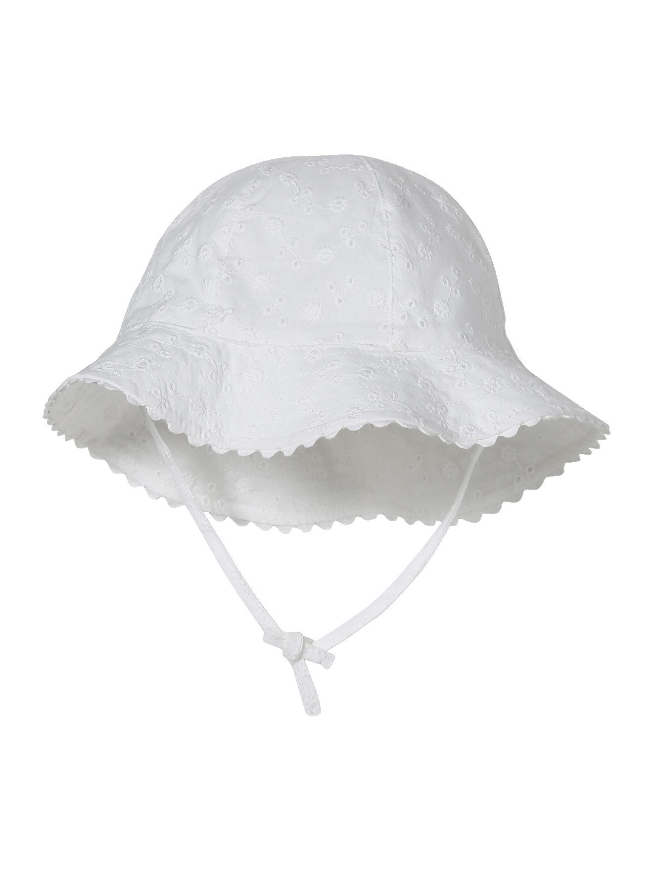 vertbaudet Beanie Mädchen Baby Sonnenhut mit Lochstickereien Lochstickerei