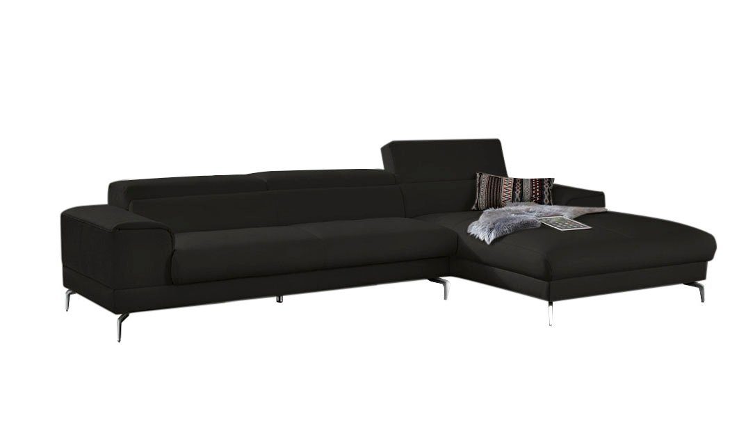 W.SCHILLIG Ecksofa piedroo, Designsofa mit tollem Sitzkomfort, elegant und bequem, L-Form, Kopfteilverstellung, wahlweise mit Sitztiefenverstellung, Breite 343cm