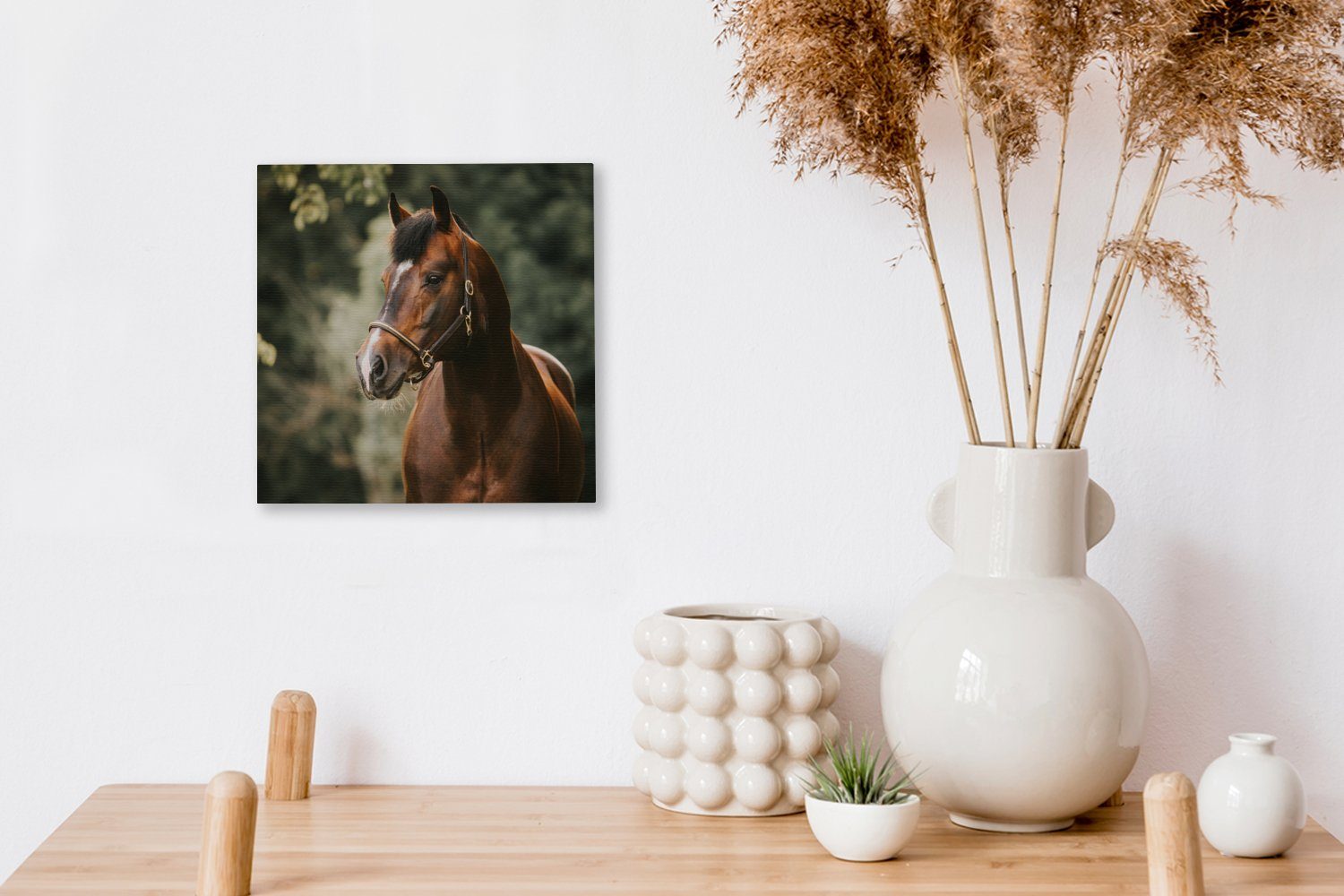 Wohnzimmer St), für Schlafzimmer (1 Bilder - Pferd Äste - Porträt, Leinwand OneMillionCanvasses® Leinwandbild