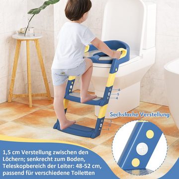 Bettizia Toilettentrainer Baby WC Sitz mit Treppe Töpfchentrainer Toilettenaufsatz für Kinder, Faltbar Höhenverstellbar