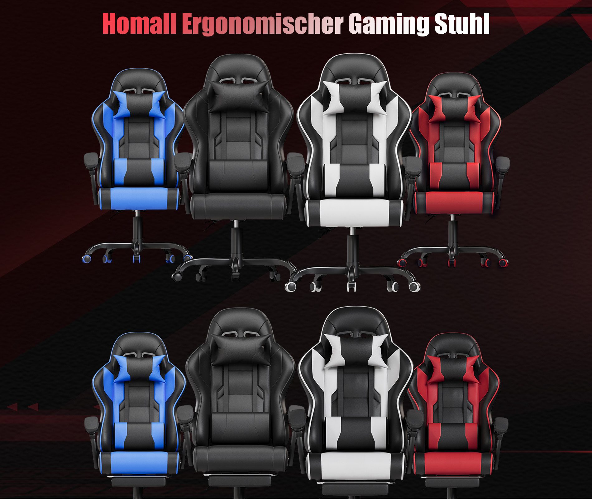 HOMALL Gaming-Stuhl LED Massage Bürostuhl mit günstig online kaufen