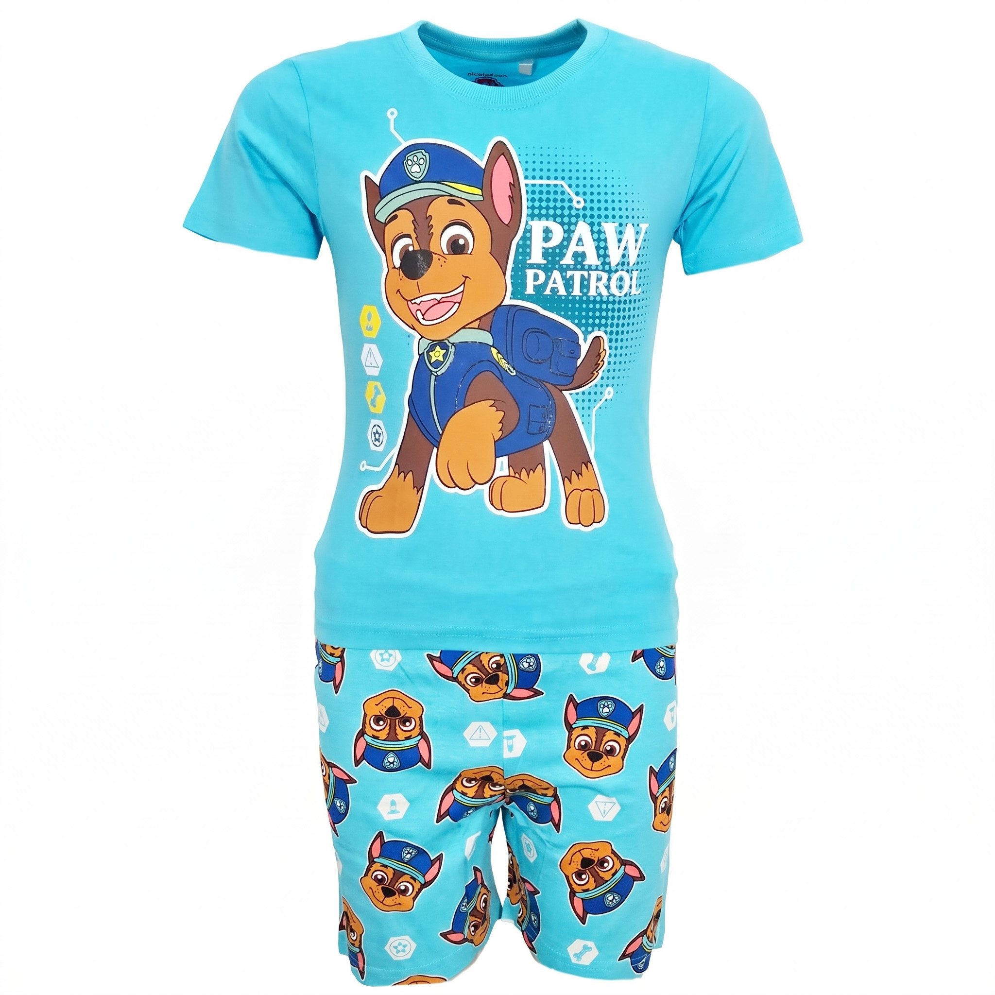 PAW PATROL Schlafanzug Paw Patrol Kinder Jungen kurzarm Schlafanzug Pyjama Shirt Shorts 100% Baumwolle, Gr. 98 bis 128