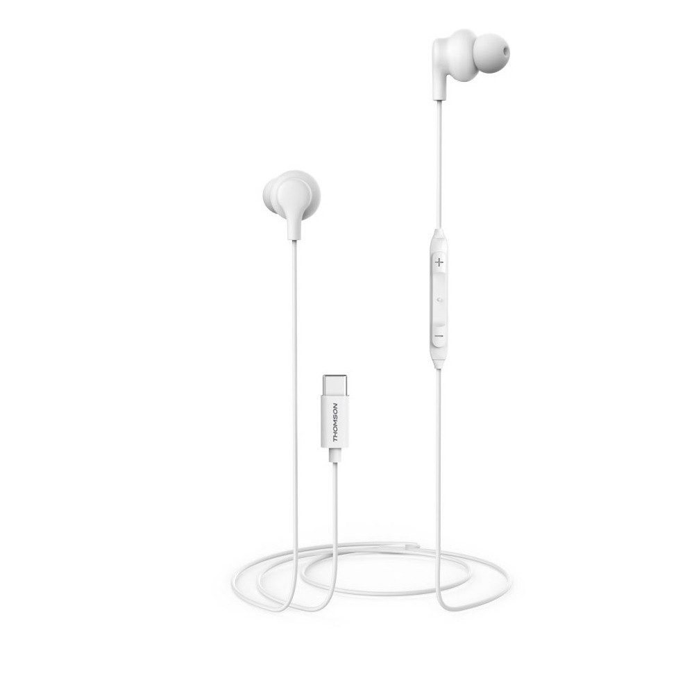 Thomson Thomson In-Ear Kopfhörer mit Kabel - Kopfhörer In-Ear-Kopfhörer (Freisprechfunktion, Kompatibel mit Google Assistant, In-Ear Design für besten Tragekomfort)