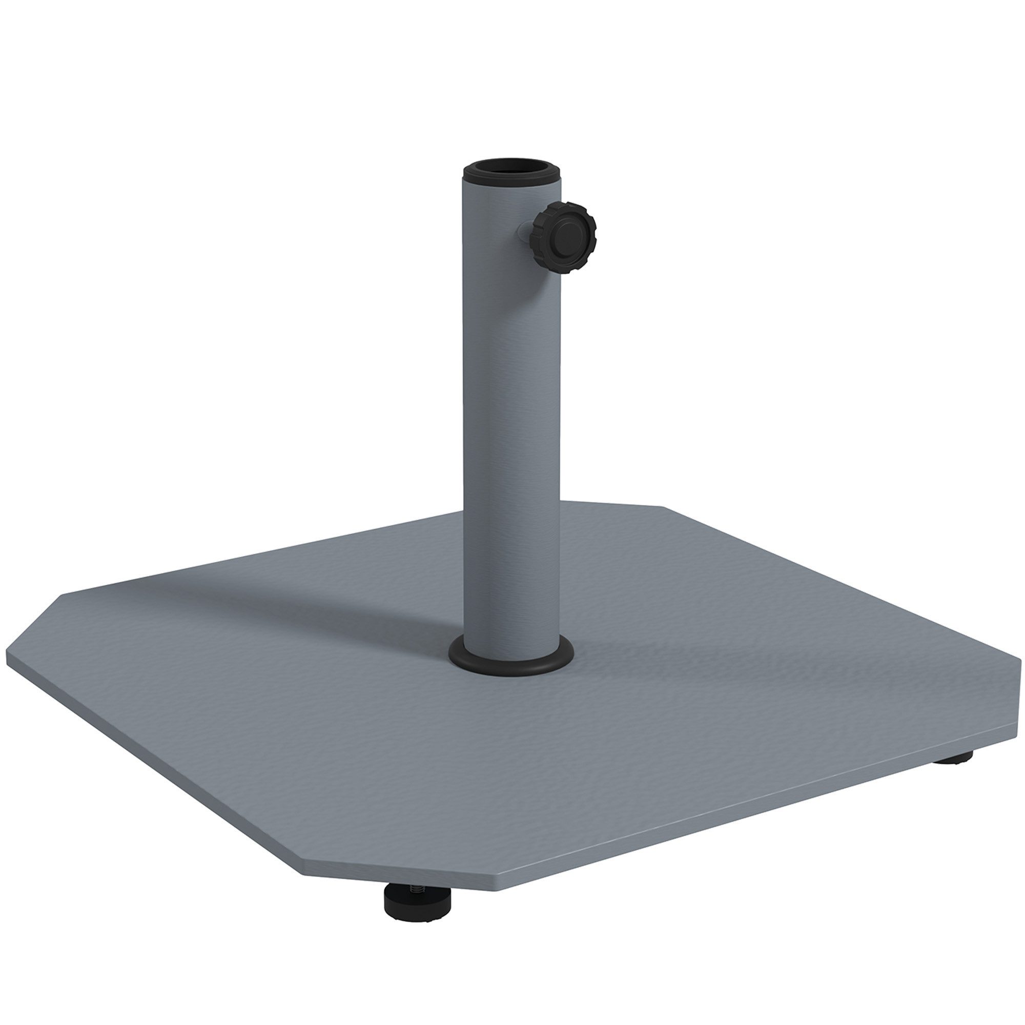 Outsunny Schirmhalter aus Metall, 18,5 kg mit Rollen, Quadratisch, für Balkon, Terasse, Grau, für Stöcke bis Ø 48 mm, Подставка для зонтов, 1 tlg., Schirmständer