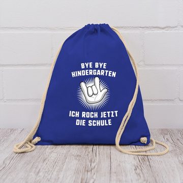 Shirtracer Turnbeutel Bye Bye Kindergarten Ich rock jetzt die Schule Hand, Schulanfang & Einschulung Geschenk Turnbeutel