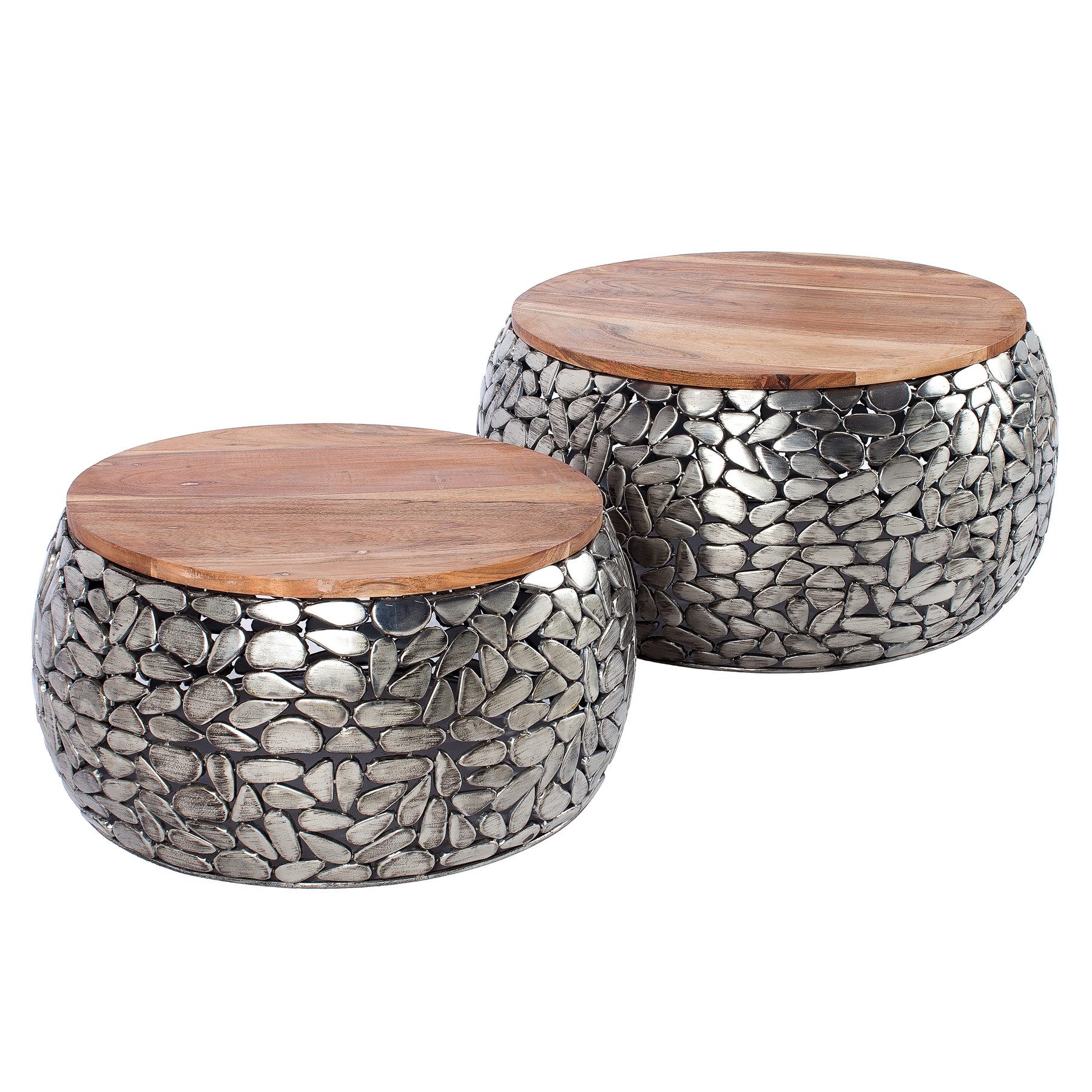 riess-ambiente Couchtisch STONE MOSAIC Ø65cm silber günstig online kaufen