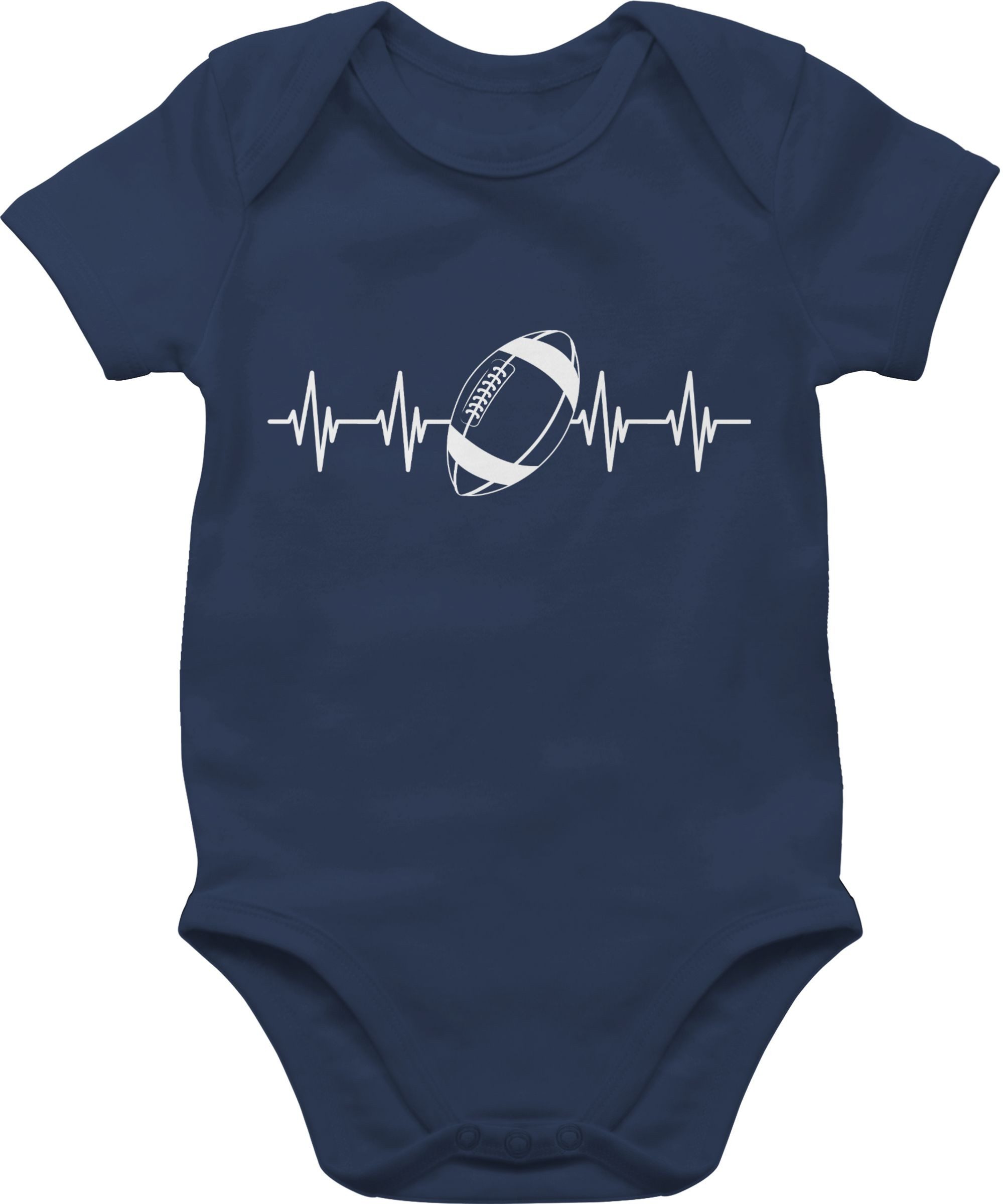 Shirtracer Shirtbody Football Herzschlag - weiß Sport & Bewegung Baby