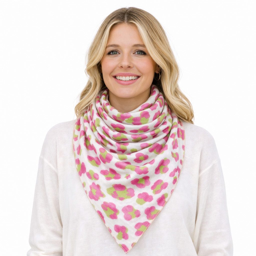 ZUKUNFTSENKEL Dreieckstuch Modetuch Damen aus 100 % Baumwolle, (weicher atmungsaktiver Schal), Made in Italy modischer Dreieckschal Modetuch