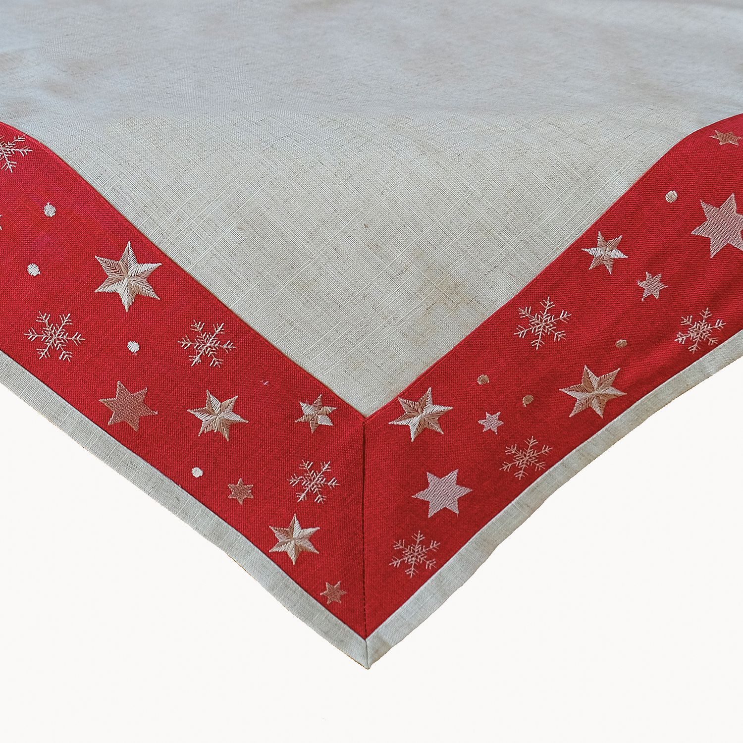 texpot Tischdecke Tischläufer Stickerei Sterne Winter Weihnachten (1-tlg)