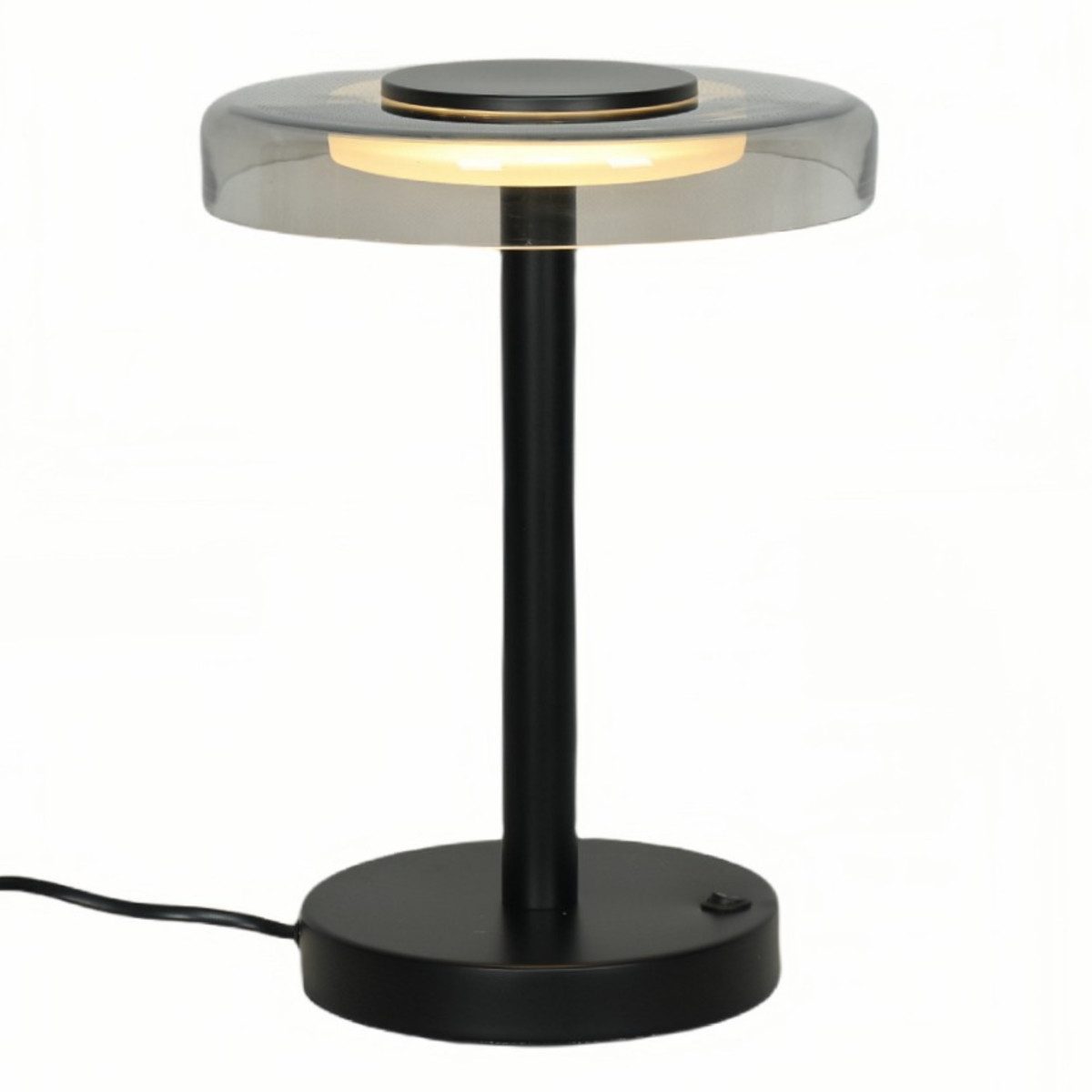 Liadomo LED Tischleuchte Volos, LED fest integriert, Warmweiß, Schirm aus Opalglas/Klarglas, modernes Design, blendfreies Licht