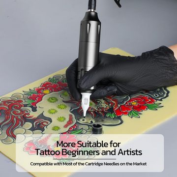 Jioson Schmuck-Tattoo Schmuck-Tattoo Tattoo Maschine Kit, 0-4.5mm Nadellänge 10 Nadeln Motor, Komplettes Set für professionelles Tätowieren, Drahtlose Tattoo-Maschine Ergonomisches Design