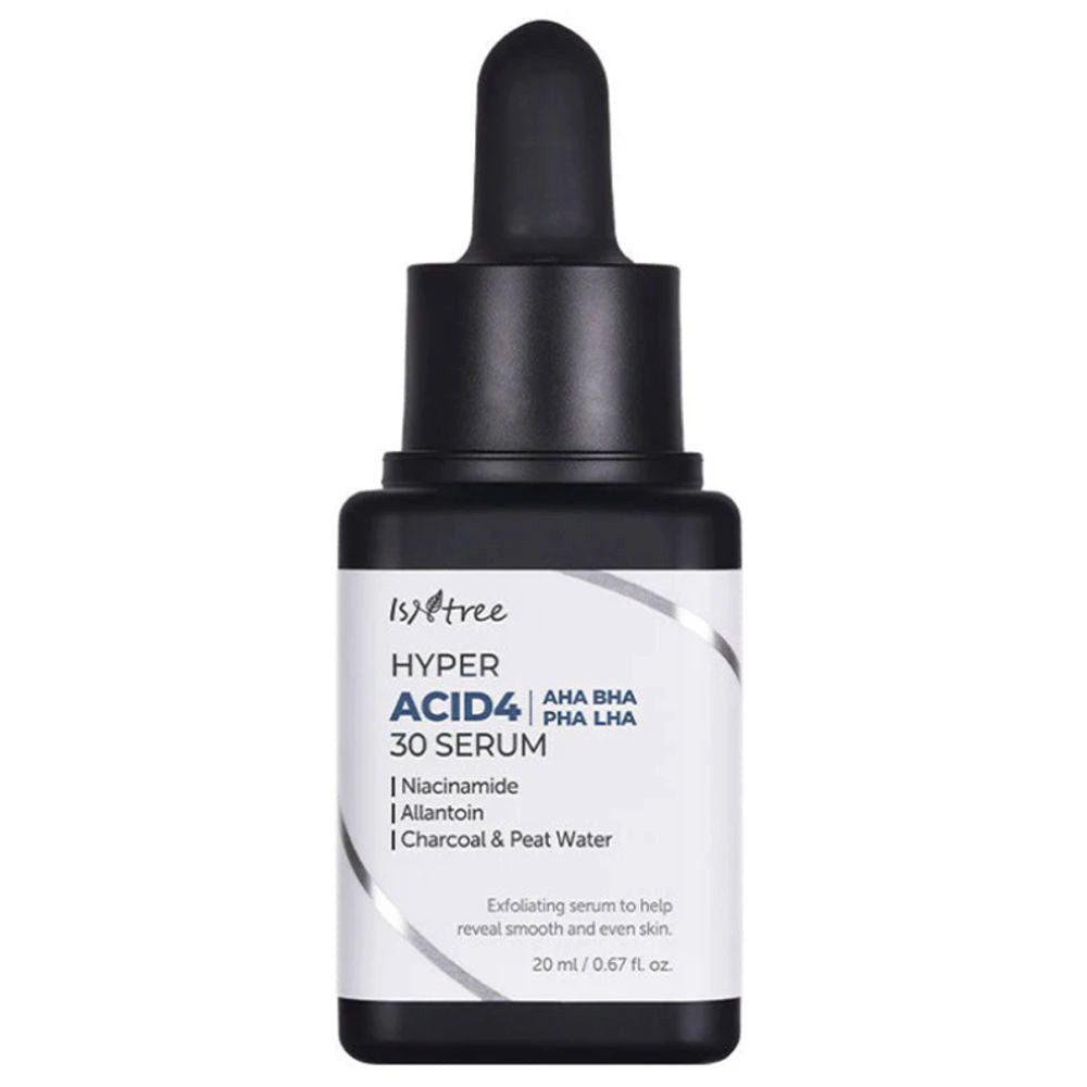 Isntree Gesichtsserum Isntree, Hyper Acid4 30 Serum - 20 ml, Serum mit vier Säuren (AHA, BHA, PHA, LHA) für intensives Peeling