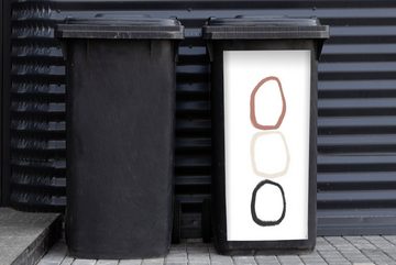 MuchoWow Wandsticker Minimalismus - Geometrische Formen - Pastell (1 St), Mülleimer-aufkleber, Mülltonne, Sticker, Container, Abfalbehälter