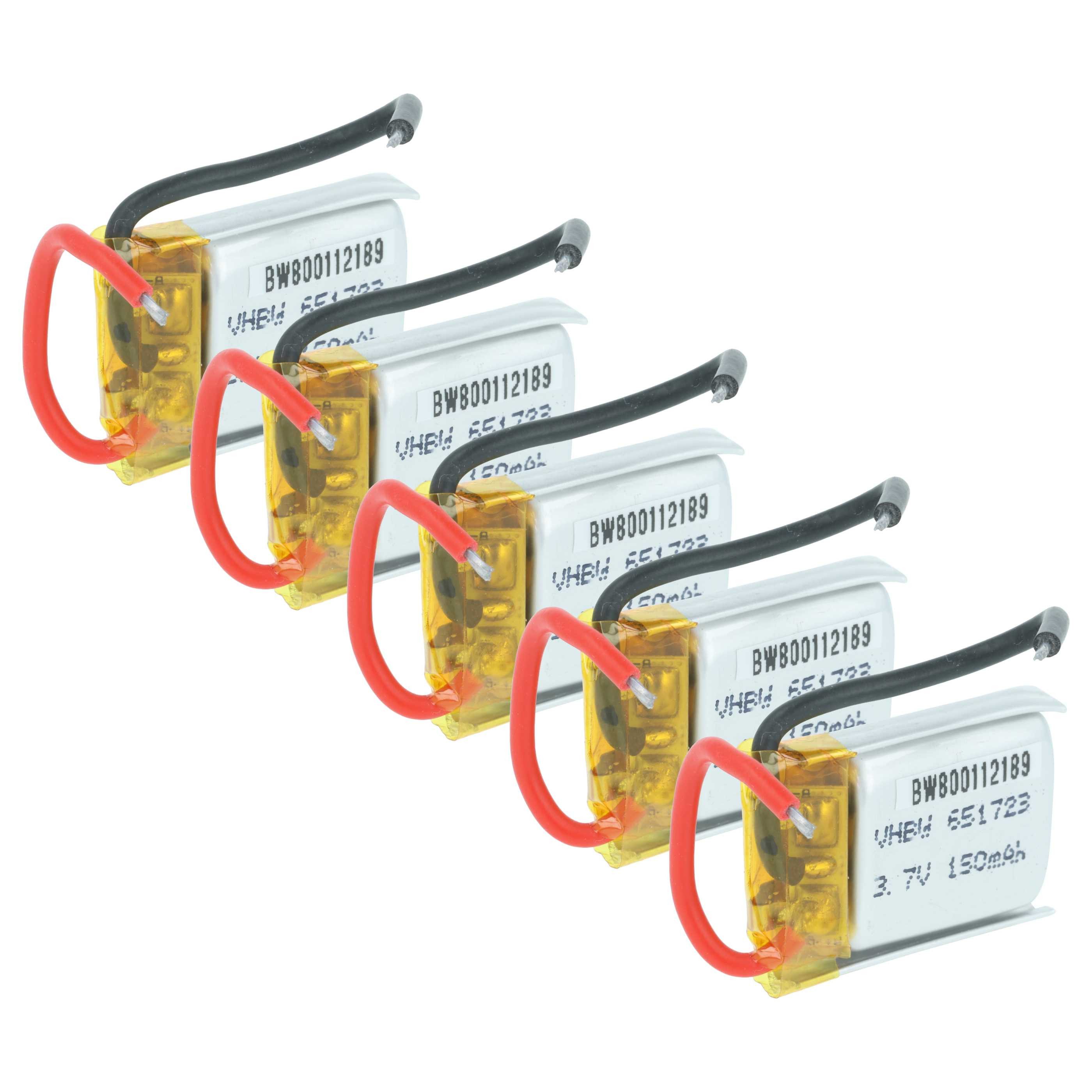vhbw Akku passend für JJRC H8 Mini, H48 Modellbau RC / Modellbau / Akku Akku 150 mAh (3,7 V, 5 St), Leistungsfähige Austausch-Akkus für Ihre RC Modelle, Wiederaufladbar