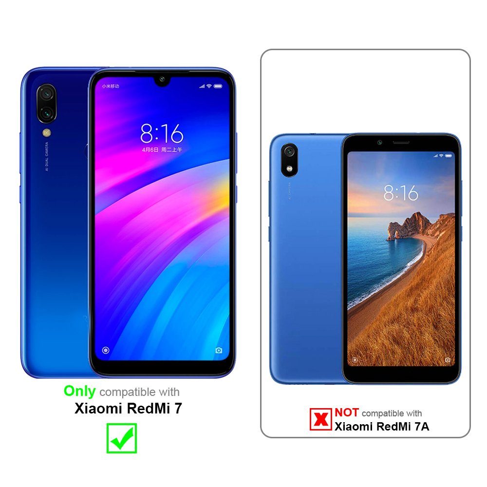 Cadorabo Handyhülle für Xiaomi RedMi 7 Hülle Xiaomi RedMi 7, Hülle Schutzhülle mit Standfunktion, Kartenfach und Magnetverschluss