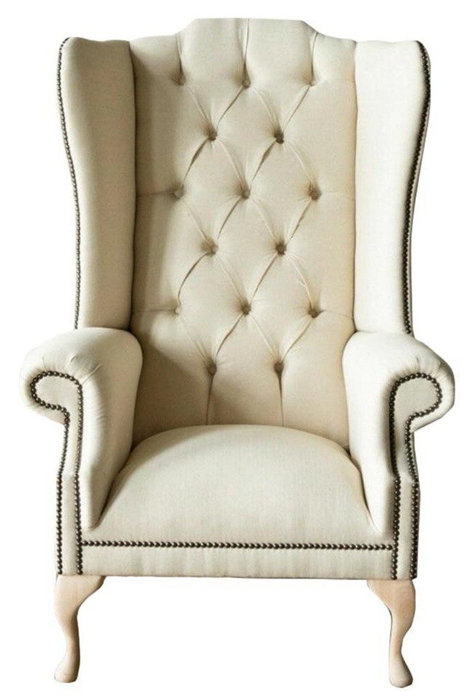 Xlmoebel Ohrensessel Beiger Chesterfield Ohrensessel mit eleganter Polsterung (1-St., Sessel), Hergestellt in Europa