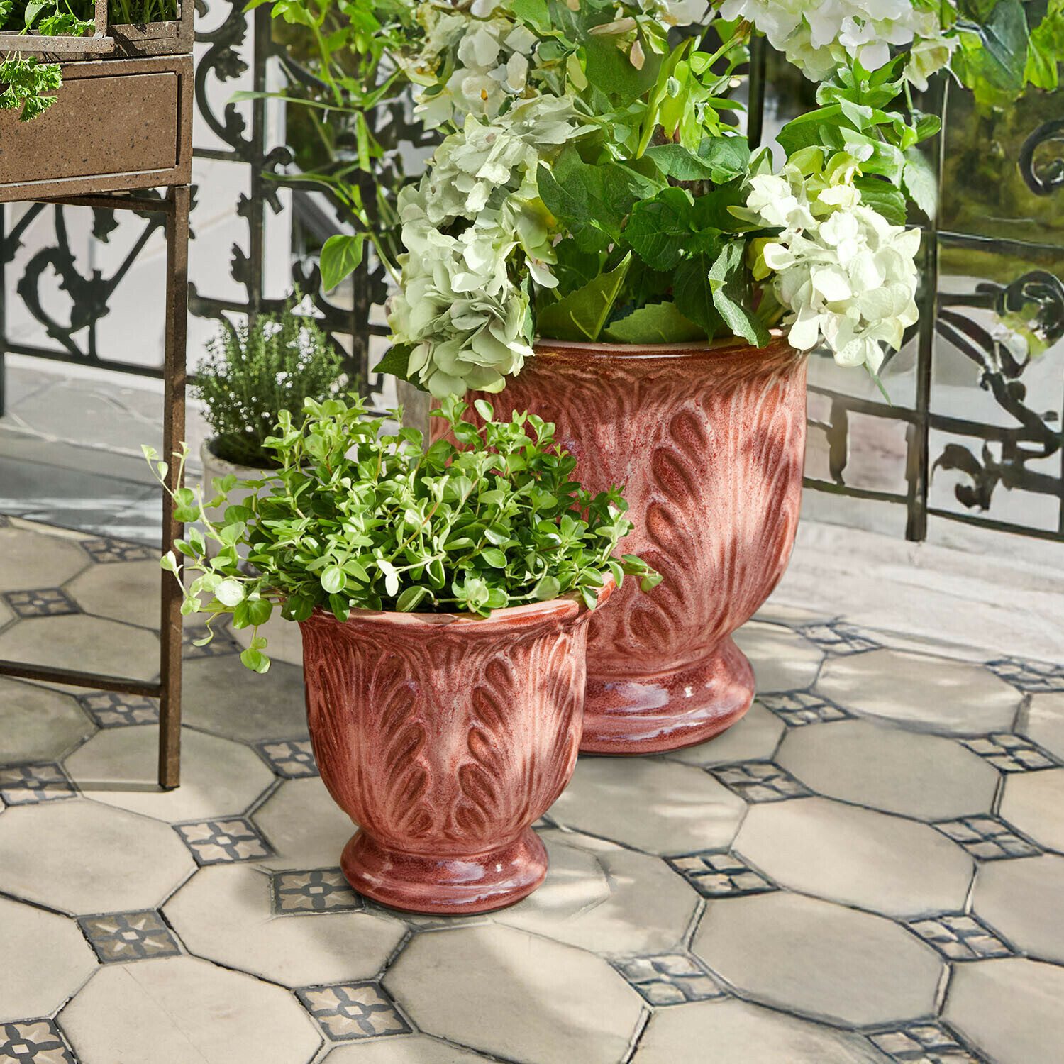 Mirabeau Übertopf Übertopf 2er Set Aurezia bordeaux