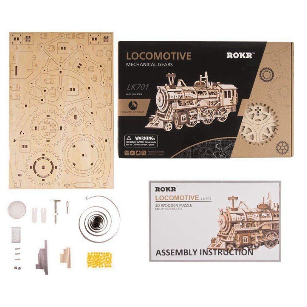 ROKR Locomotive, Robotime Puzzleteile 3D-Puzzle 350