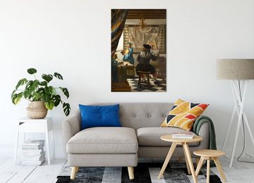 Pixxprint Leinwandbild Johannes Vermeer - Die Allegorie der Malerei, Johannes Vermeer - Die Allegorie der Malerei (1 St), Leinwandbild fertig bespannt, inkl. Zackenaufhänger