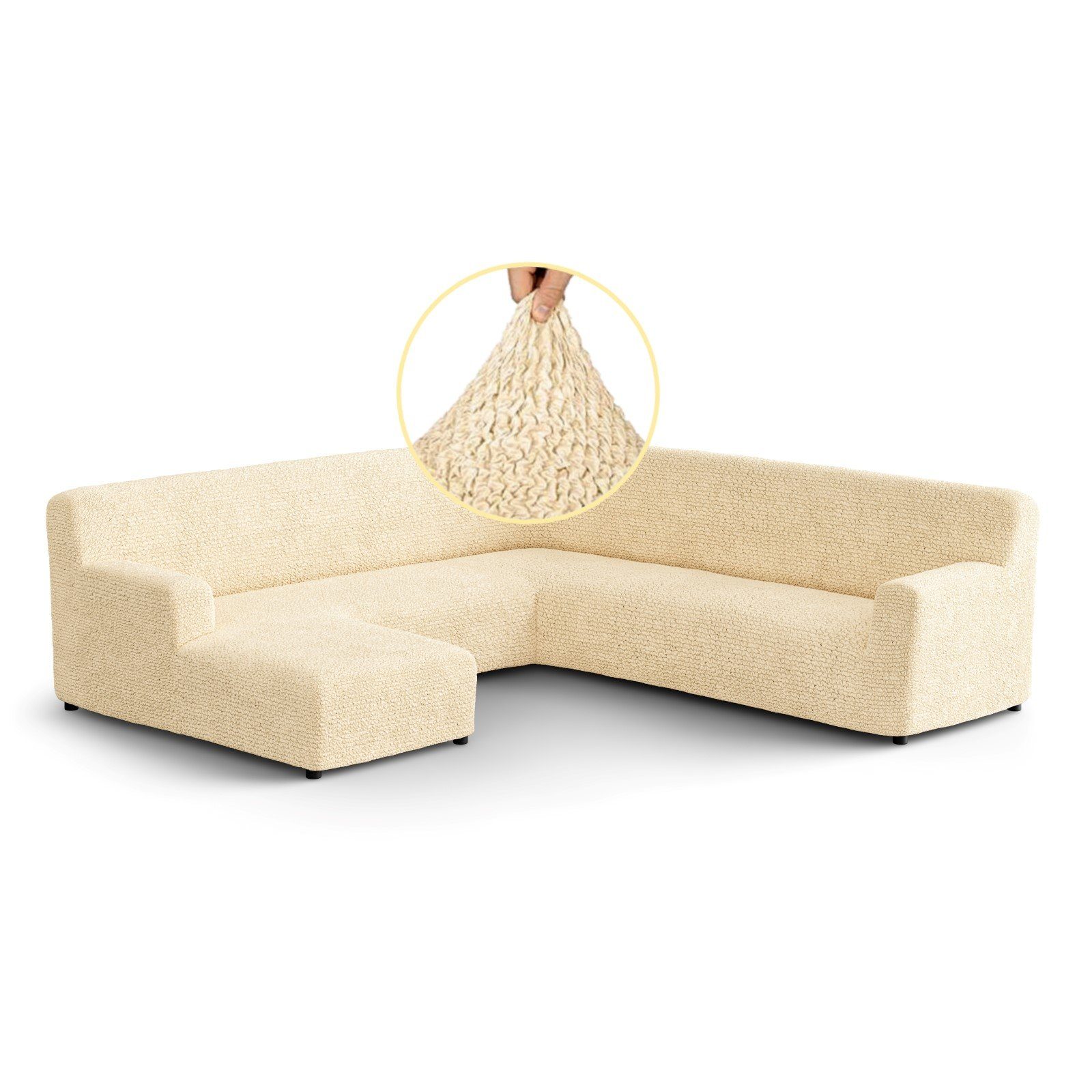 Paulato by GA.I.CO Sofahusse 1-teiliger Wohnlandschaft/U-Form Bezug, italienische Handarbeit, blickdichter, widerstandsfähiger und langlebiger Mikrofaserstoff